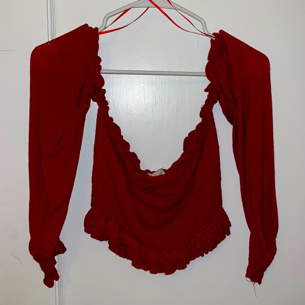Cotton Candyland LA off the shoulder red top, size L